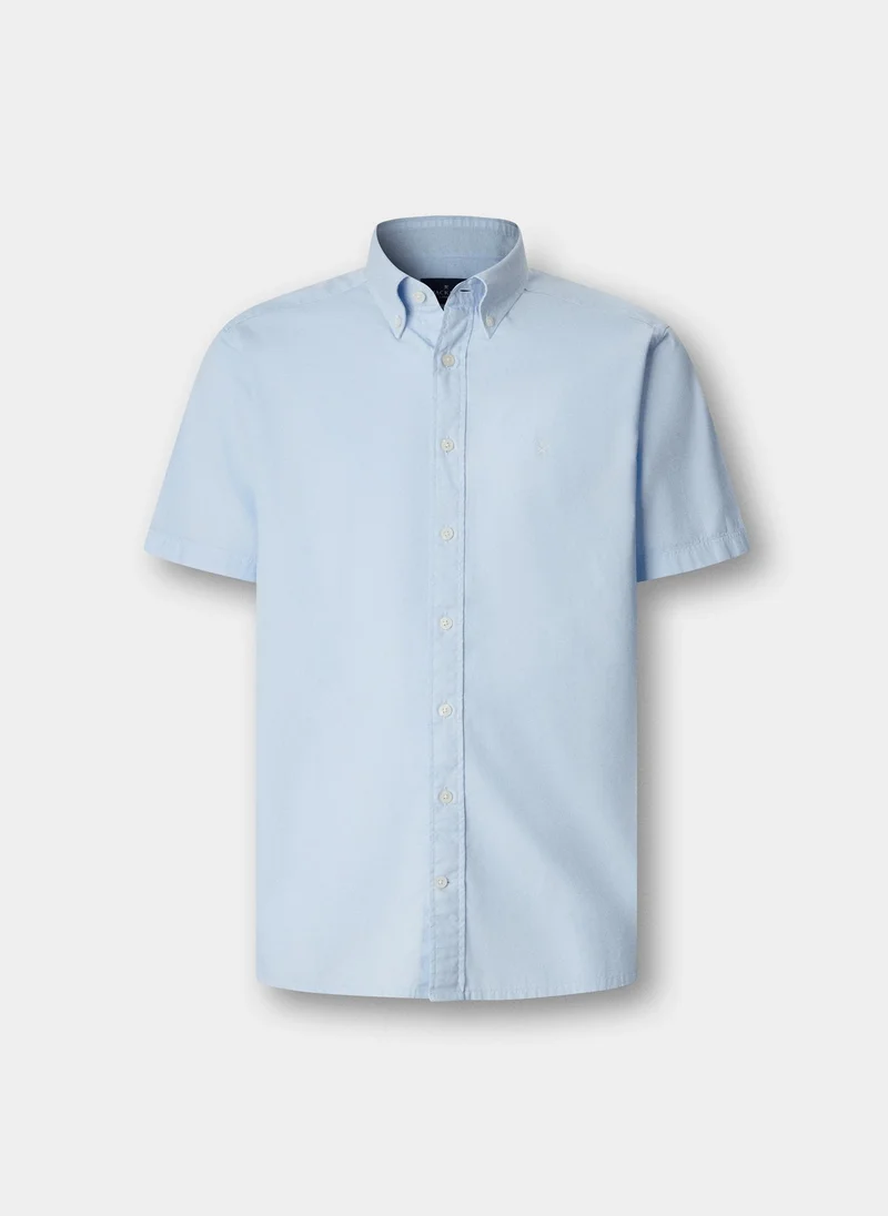 هاكيت Tailored Fit Short Sleeve Oxford Shirt