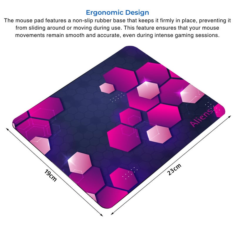 Aliens Mouse Pad for Computer, Laptop, Smooth Premium Cloth Surface, Non-Slip Rubber Base, Speed and Precision Operation Compatible with Laser and Optical Mouse, Gaming, Office, Home 230x190mm (3D-02) - Image 3