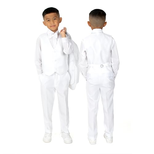 Spring Notion Boys' Classic Fit Tuxedo Set, No Tail 6 White - Image 3