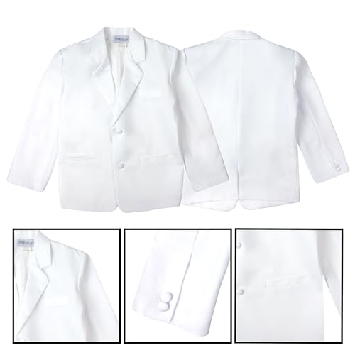 Spring Notion Boys' Classic Fit Tuxedo Set, No Tail 6 White - Image 5
