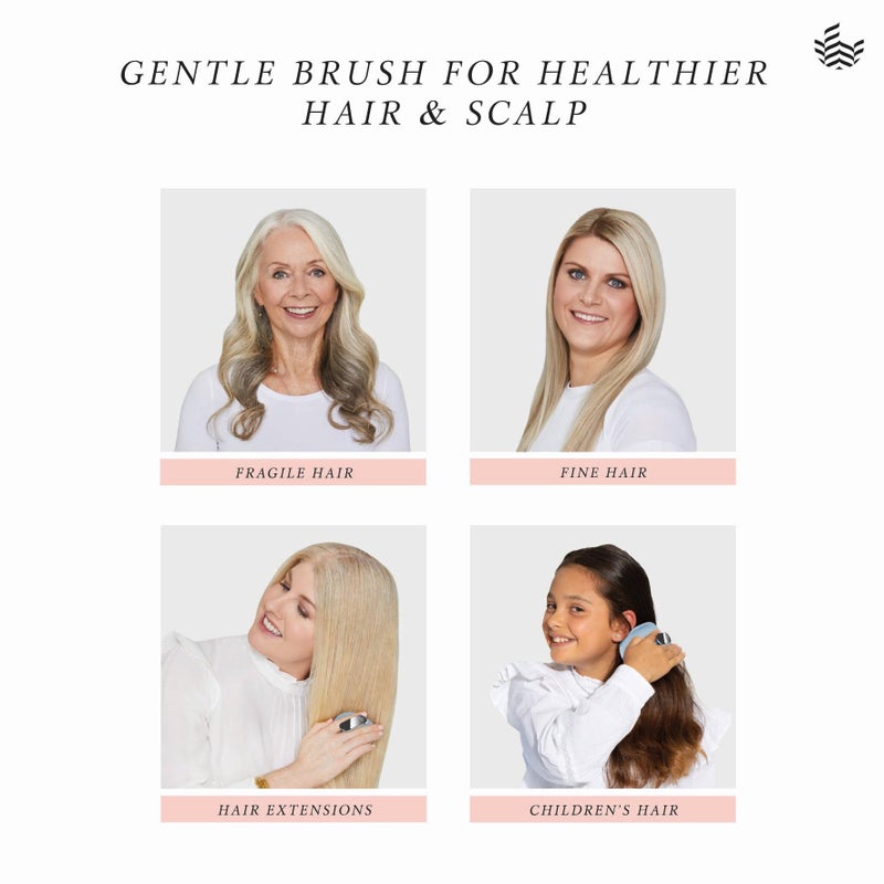 مانتا فرشاة شعر صحية مرآة أزرق / أبيض ذهبي - Image 5