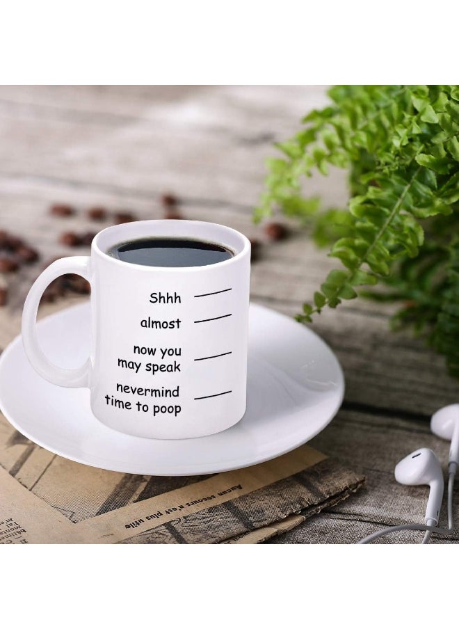 Spoil Your Wall - The Smurfs Funny Coffee Mug Shh Almost Now You May Speak Nevermind | Novelty Gift For Men Dad Father | 11oz White By Spoil Your Wall - Image 1