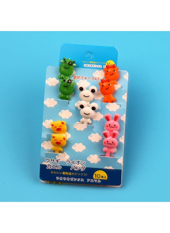 Cute Animal Cartoon Fruit Fork Household Food Grade Safety Fruit Sign Children Baby Special Fruit Sign Wholesale-Specifications:Frog Fruit Fork Cardboard/10pc  - Image 1