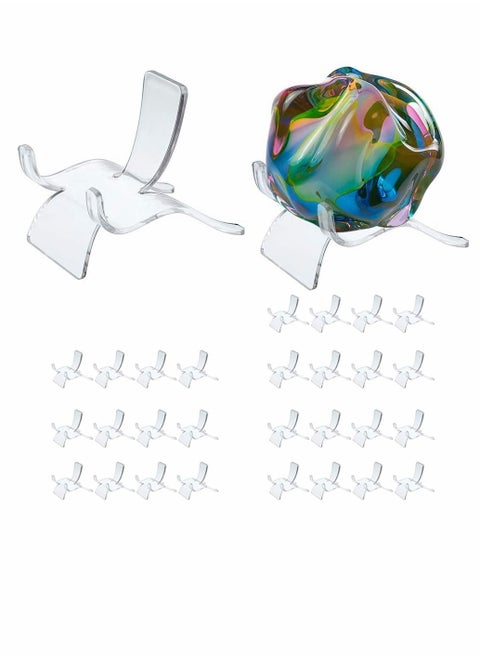 Display Stand, Acrylic Triangle Clear Display Stand, Crystal Plastic Mini Display Stand for Collectibles Rock Minerals Agate Coral Fossil Small Collectibles (30Pcs, Small)