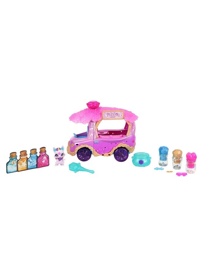 Magic Mixies شاحنة جرعة السحر من ميكسيز السحرية. تتحول إلى متجر الجرع. أنشئ 3 تعاويذ ومفاجآت جرع لميكسيينك. تتضمن 1 ميكسي حصري. - Image 3