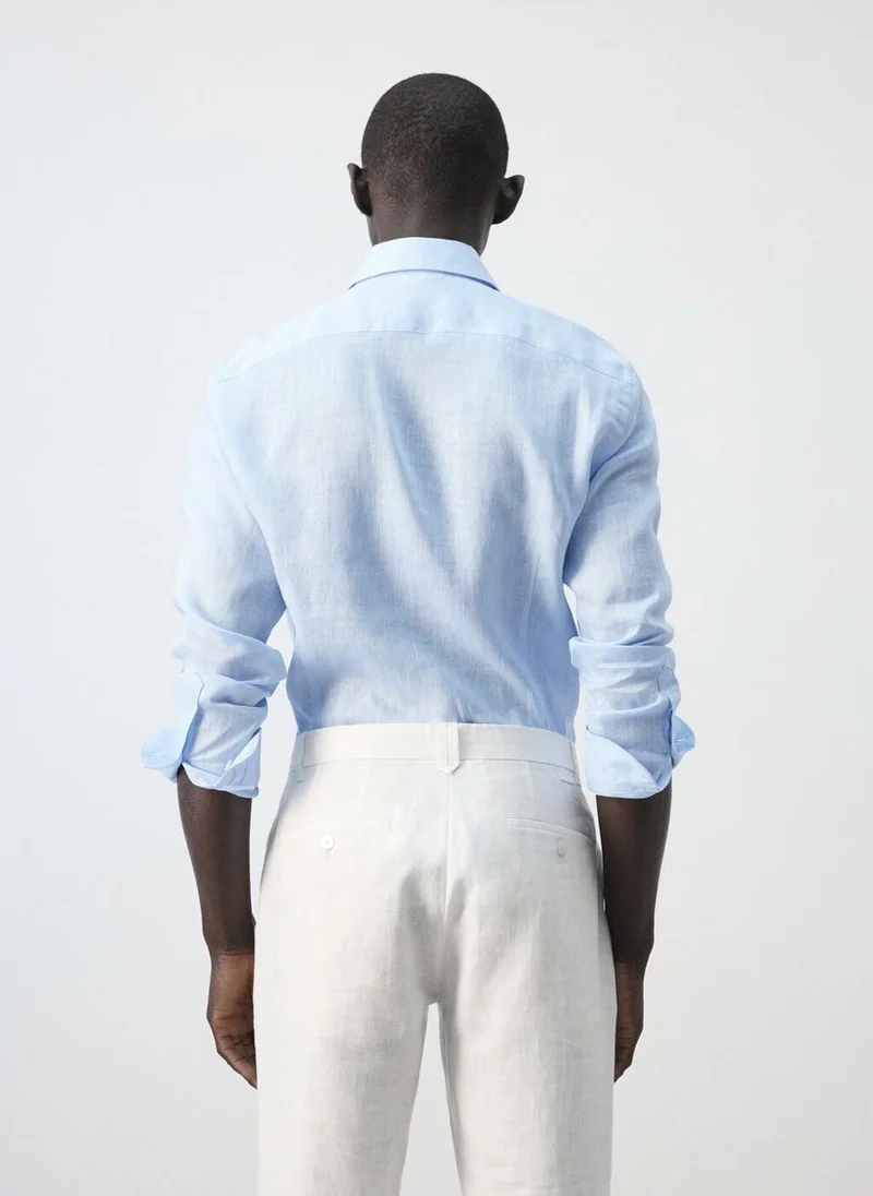 Mango Man 100% linen slim-fit shirt