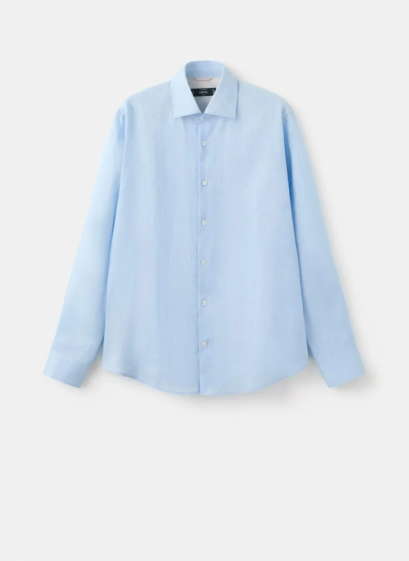 Mango Man  100% linen slim-fit shirt for Men | Best Price UAE
