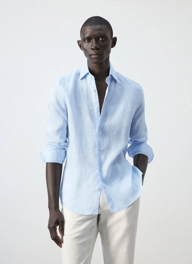 Mango Man 100% linen slim-fit shirt
