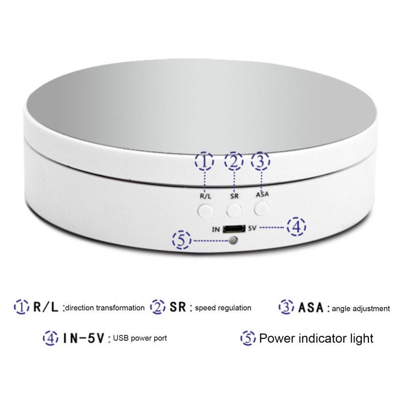 Electric Rotating Display Stand Mirror Surface 3 Speed Regulation 3KG Load Capacity for Photography Jewelry Exhibition - Image 4
