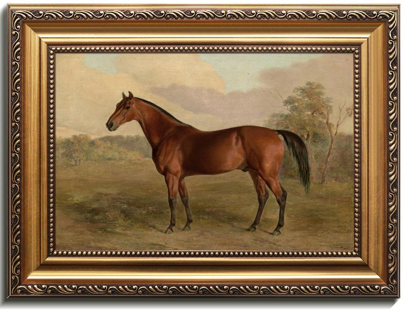 uniro Vintage Gold Framed Horse Wall Art Farmhouse Decor Horse Canvas Art Prints Painting Rustic horse Picture Western Wall Decor Antique Country Wall Decor for Living Room Bedroom Bathroom Office Farmhouse Western Home Decor 12x16Inch - Image 2