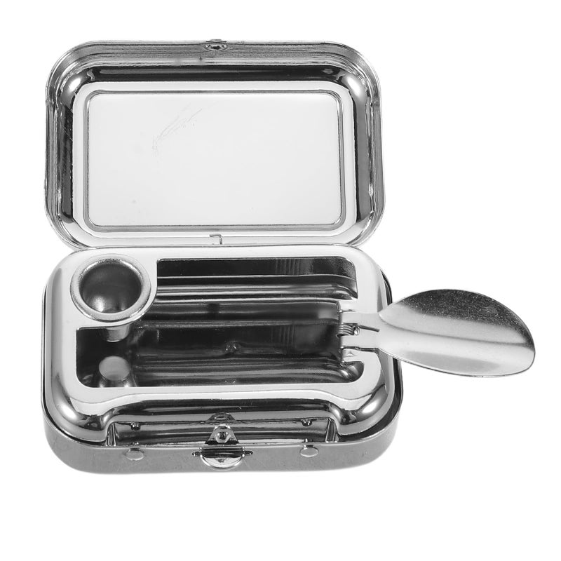 صينية سجائر صغيرة من الفولاذ المقاوم للصدأ مع غطاء محمولة لجيب السيارة للسفر والهواء الطلق - Image 2