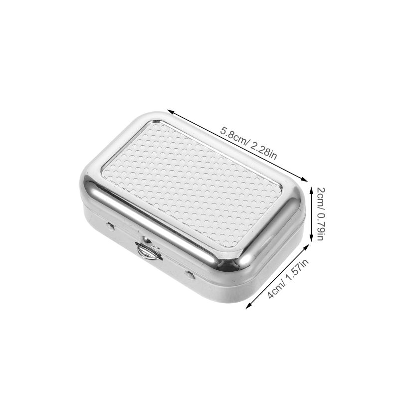 صينية سجائر صغيرة من الفولاذ المقاوم للصدأ مع غطاء محمولة لجيب السيارة للسفر والهواء الطلق - Image 3