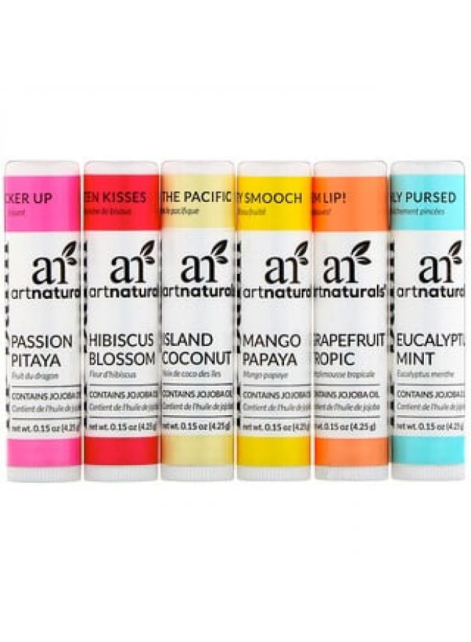 artnaturals مجموعة بلسم الشفاه من أرت ناتشورالز 6 بلسم شفاه 0.15 أونصة 4.25 جرام لكل منها - Image 1
