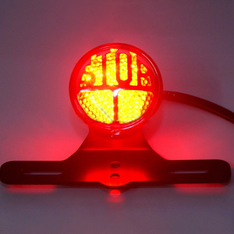 LED License Plate Lamp: 12V Retro Round Metal Housing - High Visibility Safety All-in-one Integrated Taillight for Vehicle Rear Exteriors - Image 3