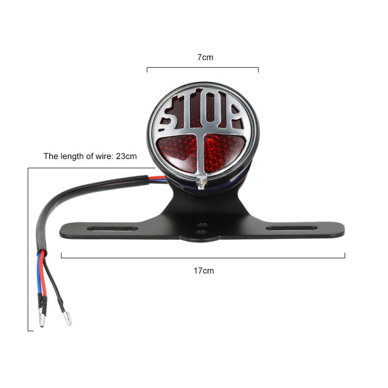 LED License Plate Lamp: 12V Retro Round Metal Housing - High Visibility Safety All-in-one Integrated Taillight for Vehicle Rear Exteriors - Image 5
