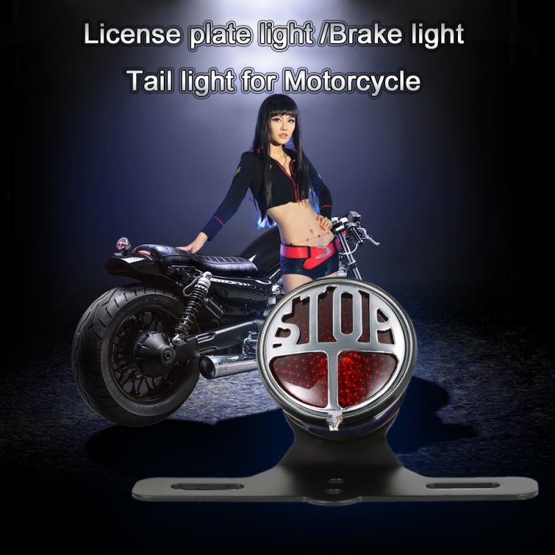 LED License Plate Lamp: 12V Retro Round Metal Housing - High Visibility Safety All-in-one Integrated Taillight for Vehicle Rear Exteriors - Image 2