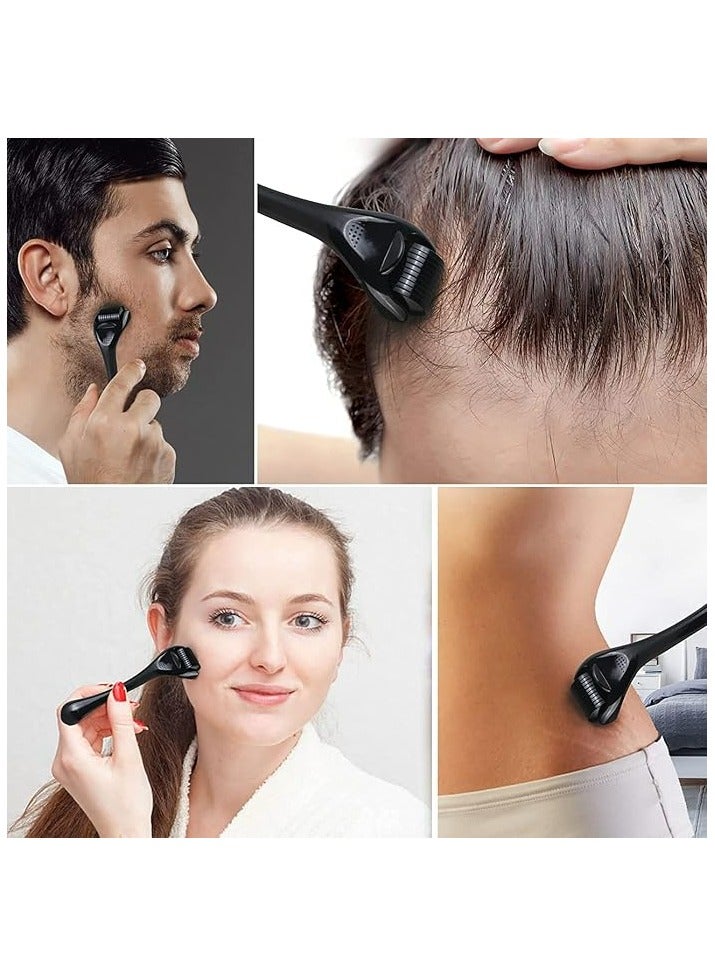 Rubab Men 1.5mm Derma Roller with Travel Case| 540 Titanium Alloy Needles Rejuvenates Skin Tone & Activates Hair Follicles for Faster, Thicker Hair & Patchy Beard Growth| Safe & Easy to Use - Image 5