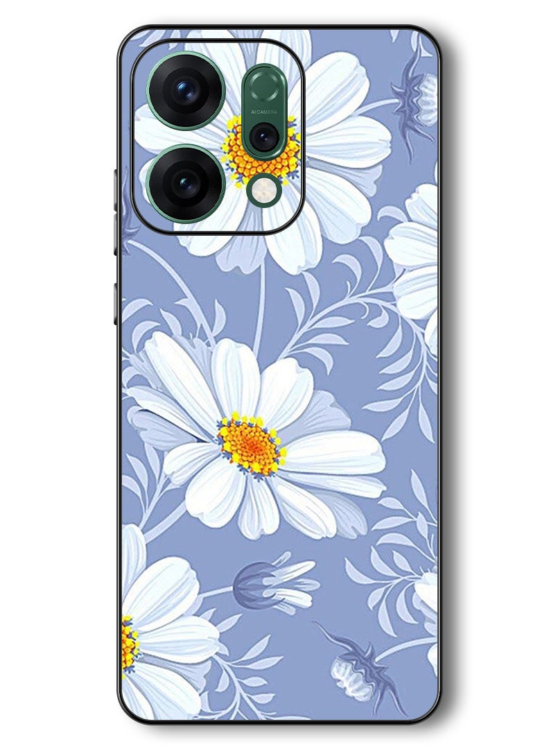 Theodor Case Compatible with Oppo Reno 14 6.59 Inch Protection Shockproof Bumper Cover White Yellow Flower - Image 1