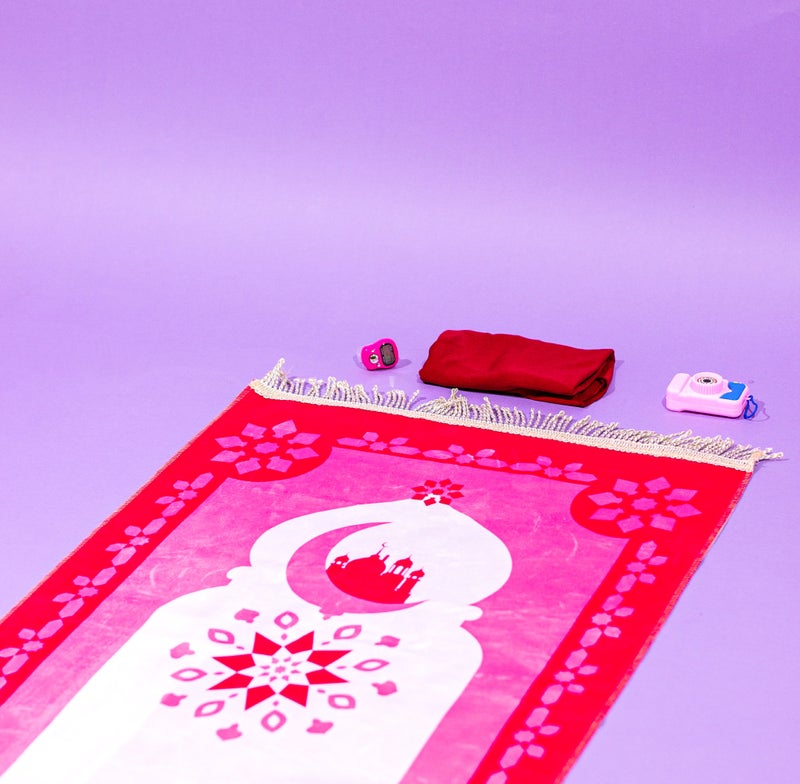 SUNDUS Girls' Prayer Set (Practical Prayer Mat, Hijab, Tasbih Accessories, and Camera) - A comfortable and colorful girls' prayer set to encourage regular prayer. - Image 5