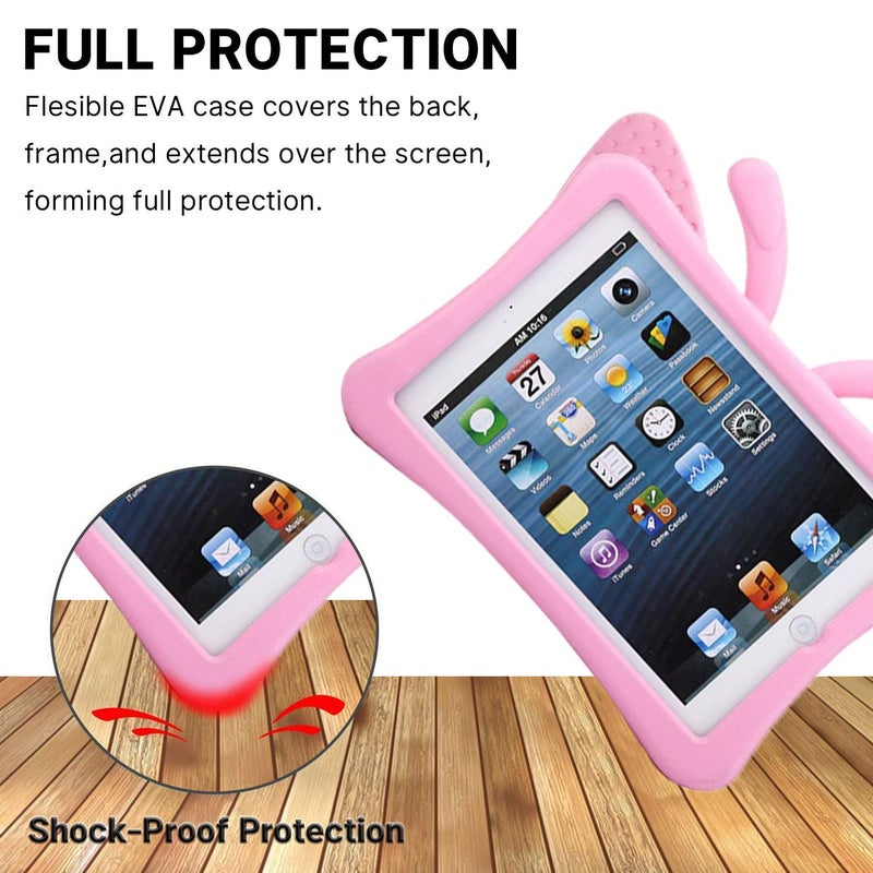 Simicoo iPad 7 8 10.2 9 3D Cute Butterfly Case for Kids Light Weight EVA Stand Shockproof Rugged Heavy Duty Kids Friendly iPad Cover for Girls iPad 10.2 iPad 7th 8th 9th (Pink) - Image 5