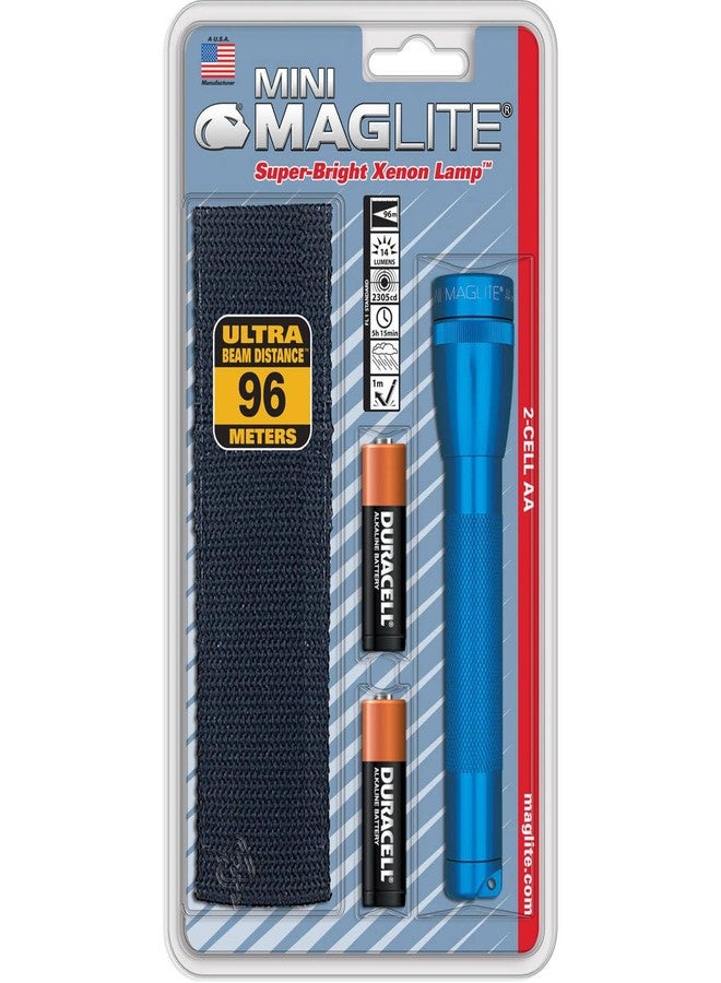 Maglite Mini Incandescent 2-Cell AA Flashlight with Holster, Blue - Image 3