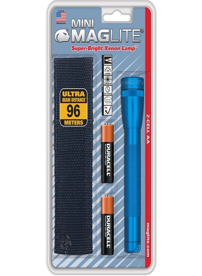 Maglite Mini Incandescent 2-Cell AA Flashlight with Holster, Blue - Image 4