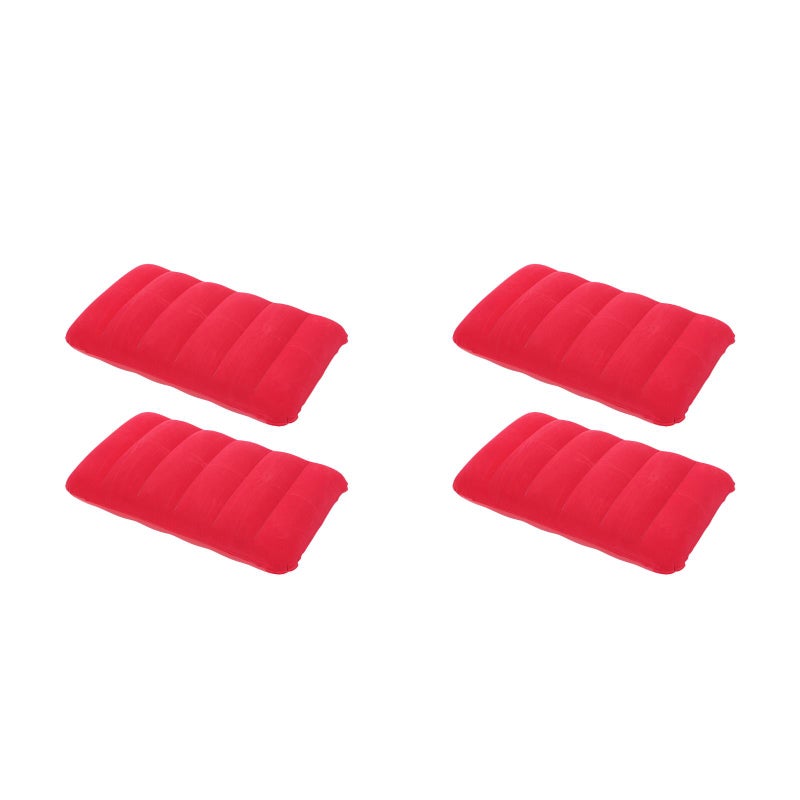 4 Pcs 47x30cm PVC Flocking Inflatable Pillow Multifunctional Nap Pillow Waist Cushion for Outdoor Travel Camping - Image 1