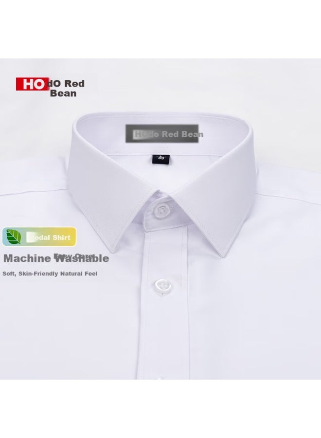Hodo Modal Non-iron Short Sleeve Shirt Men Business Casual Solid Color Base Shirt Formal Workwear Top - Image 2