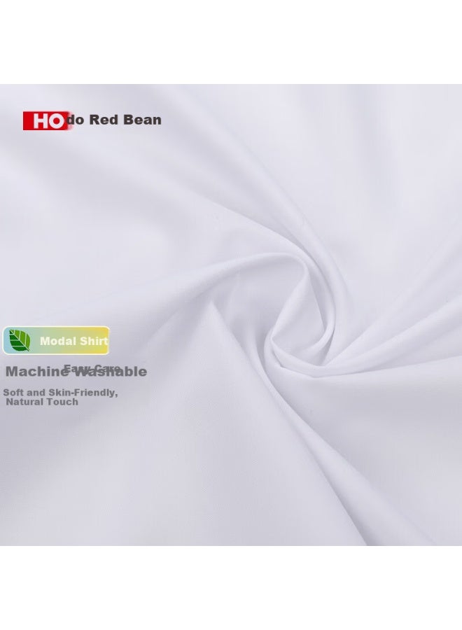Hodo Modal Non-iron Short Sleeve Shirt Men Business Casual Solid Color Base Shirt Formal Workwear Top - Image 4