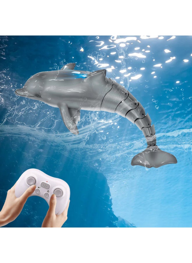 2.4G Remote Control Bionic Marine Life Dolphin Remote Control Toy Simulation Fish Electric Water Toy Fish-Color:Grey  - Image 2