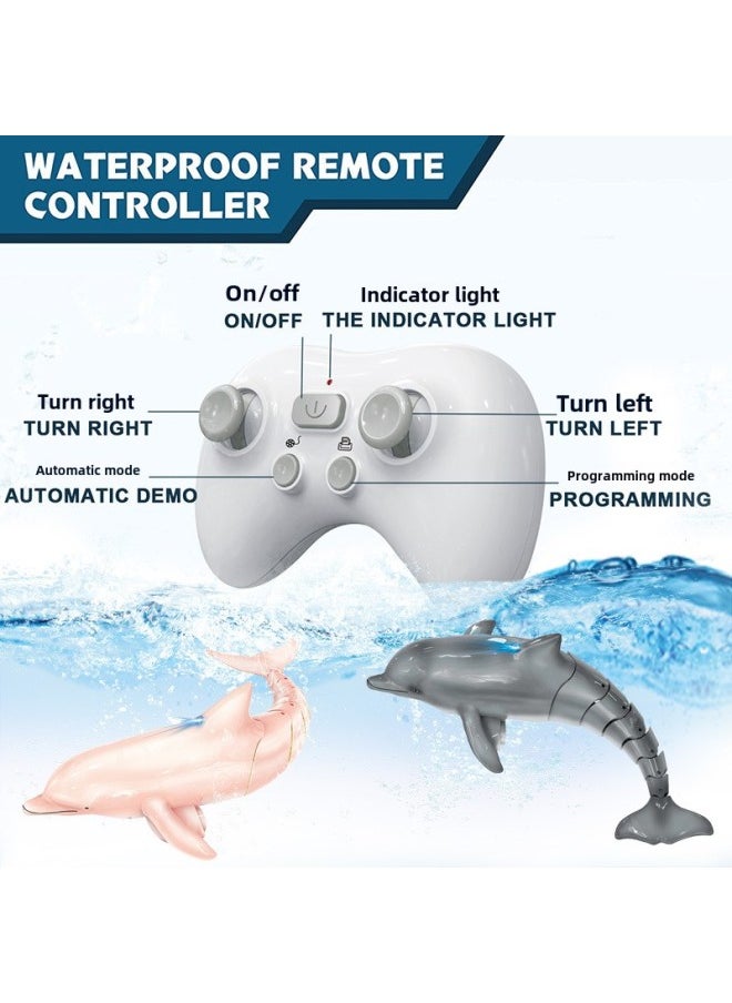 2.4G Remote Control Bionic Marine Life Dolphin Remote Control Toy Simulation Fish Electric Water Toy Fish-Color:Grey  - Image 5