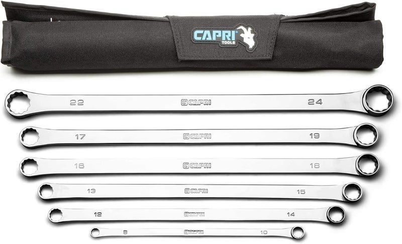 Capri Tools 0 Degree Offset Extra Long Box End Wrench Set (6-Piece Metric (8-24 mm) / Storage Pouch) (CP11800-6MPK-JP) - Image 1