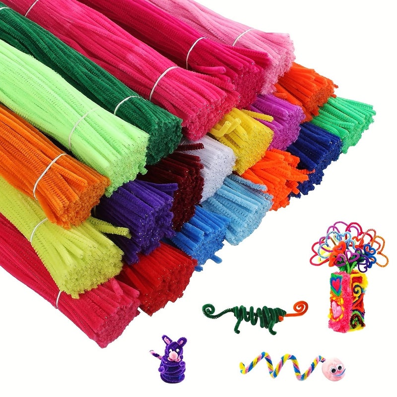 150 Pcs Dark Green Chenille Stems Pipe Cleaners for Crafts Bulk Supplies - Image 1