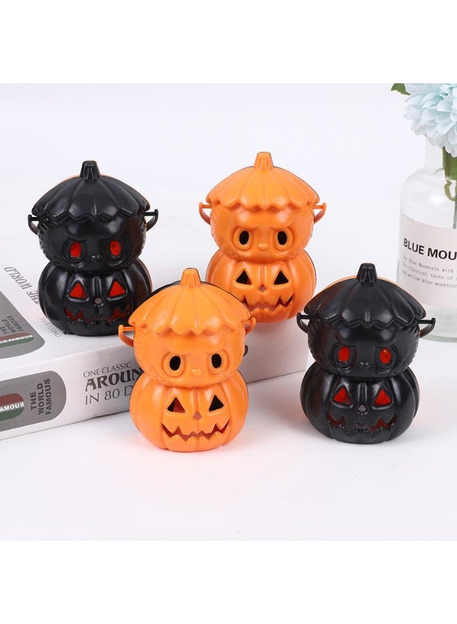 Home Smart Fancy Halloween Luminous Pumpkin Lantern for Boys and Girls | 2pcs Mini Plastic Halloween Hanging Pumpkin Lantern for Halloween Theme Party (Black) - Image 4