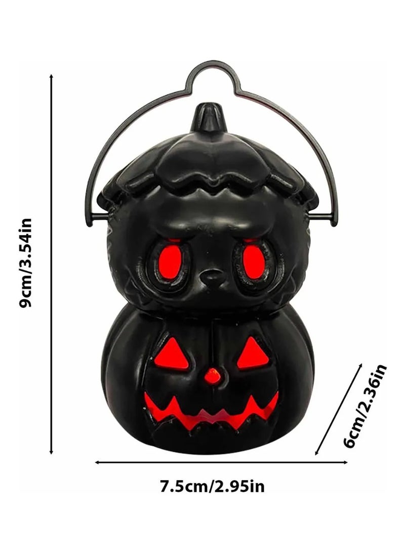 Home Smart Fancy Halloween Luminous Pumpkin Lantern for Boys and Girls | 2pcs Mini Plastic Halloween Hanging Pumpkin Lantern for Halloween Theme Party (Black) - Image 2