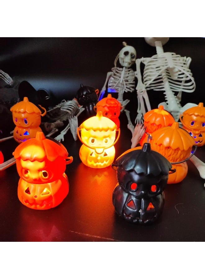 Home Smart Fancy Halloween Luminous Pumpkin Lantern for Boys and Girls | 2pcs Mini Plastic Halloween Hanging Pumpkin Lantern for Halloween Theme Party (Black) - Image 3