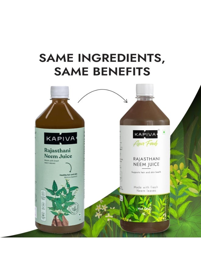 Kapiva Neem Juice | Made with Rajasthani Neem 1L Support hair & skin health - Image 4