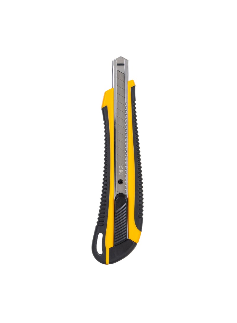 Deli Cutter Knife - 13 Snap-Off SK5 Steel Blades, Soft Touch Handle, Yellow, E2039 - Image 2