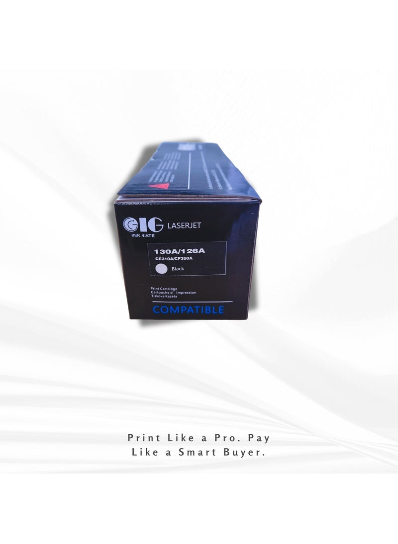 IG Compatible Black Toner – 130A / 126A / CE310A / CF350A – Up to 1300 Pages – For HP & Canon Color Laser Printers - Image 2
