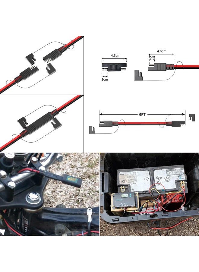 ELFCULB SAE Extension Cable 14AWG SAE to SAE Quick Disconnect Wire Harness SAE Connector SAE Plug with Protective Cable Sleeve for Automotive RV Battery Solar Panel (6FT) - Image 5