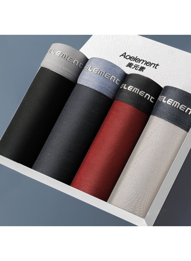 Austrian Element صندوق هدايا مكون من أربعة قطع من الملابس الداخلية للرجال، شورت بوكسر للرجال، شورتات تنفسية للشباب، ملابس داخلية للرجال - Image 3