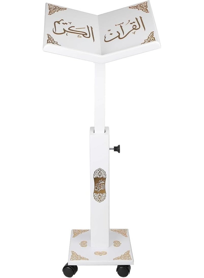 ريبنيو حامل المصحف الشريف خشب تركي مزخرف حجم كبير لون ابيض - Image 1