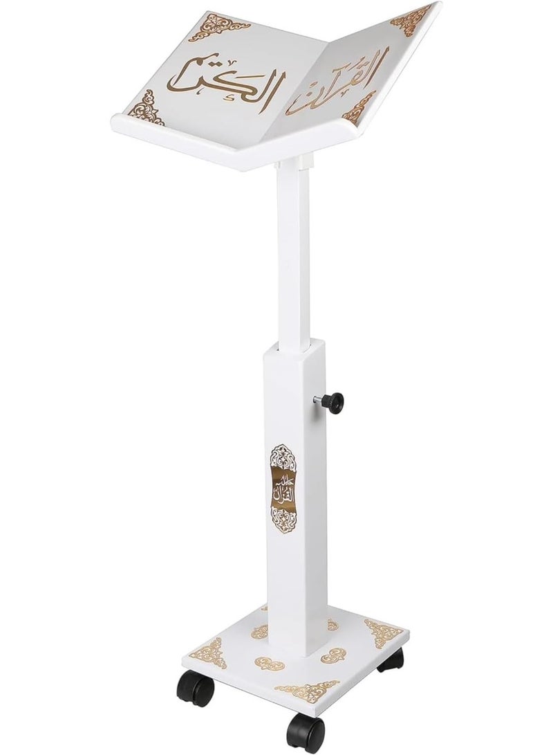 ريبنيو حامل المصحف الشريف خشب تركي مزخرف حجم كبير لون ابيض - Image 2