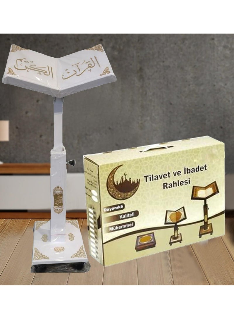 ريبنيو حامل المصحف الشريف خشب تركي مزخرف حجم كبير لون ابيض - Image 4