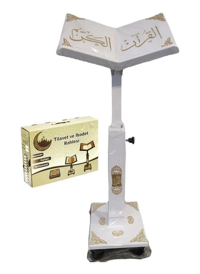 ريبنيو حامل المصحف الشريف خشب تركي مزخرف حجم كبير لون ابيض - Image 5