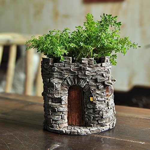 Top Collection 4-Inch Miniature Fairy Garden and Terrarium Castle Functional Flower Pot for Succulents, Mini - Image 2