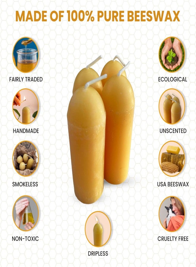 Bee The Light BeeTheLight Beeswax Lantern Candles (3.5" x 1.25") - Smokeless Unscented Candle - 12 Hours Burn Time Each - Natural & Pure Beeswax Candle - Handmade Camping Candle for Lanterns & Chandeliers - Image 5