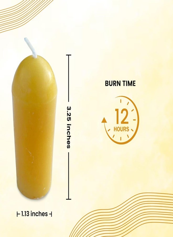 Bee The Light BeeTheLight Beeswax Lantern Candles (3.5" x 1.25") - Smokeless Unscented Candle - 12 Hours Burn Time Each - Natural & Pure Beeswax Candle - Handmade Camping Candle for Lanterns & Chandeliers - Image 2