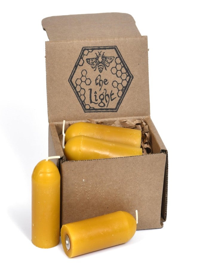 Bee The Light BeeTheLight Beeswax Lantern Candles (3.5" x 1.25") - Smokeless Unscented Candle - 12 Hours Burn Time Each - Natural & Pure Beeswax Candle - Handmade Camping Candle for Lanterns & Chandeliers - Image 1