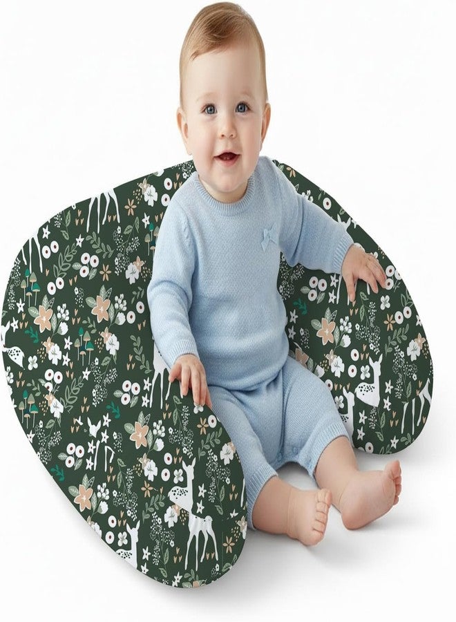 LittleDuds Baby Feeding Pillow for New Born Baby, Breastfeeding & Nursing Pillow with Removable Cover, Infant Support Cushion for 0–24 Months, Tummy Time Pillow | Cottage Care (Forest Deer) - Image 1